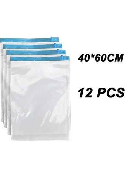 40X60CM 12 Adet 12/8 Adet Vakum Saklama Çantası Üç Boyutlu Şeffaf Giyim Sıkıştırma Torbaları Ev Seyahat Için Yerden Tasarruflu Yorgan Mühür Çanta (Yurt Dışından)