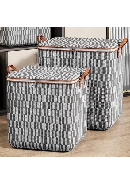 180L Yorgan Elbise Saklama Çantası Büyük Kapasiteli Ekose Toz Geçirmez Organizatör Dolap Uzay Tasarruf Çantası Hareketli Yatak Depolama Organizasyonu (Yurt Dışından) modelleri