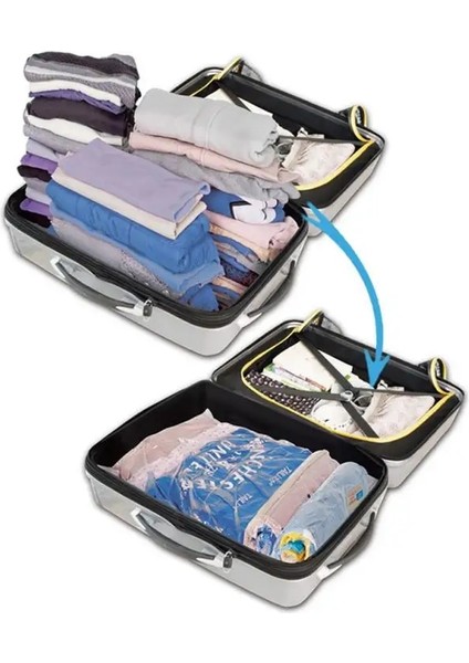 40X60CM 10 Adet 1/5 Adet Vakum Ambalaj Roll Up Space Saver Çanta Bagaj Mühür Vakum Çanta Seyahat Sıkıştırma Organizatör Seyahat Essentials (Yurt Dışından) fiyatları