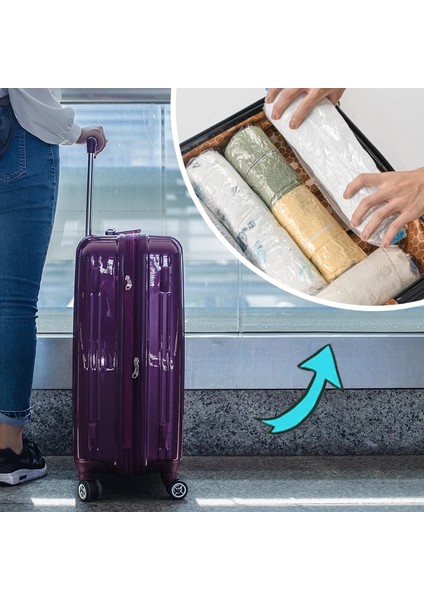 6 Paket 50 cm x 70 cm El Değirmeni Vakum Torbası Yorgan Giysi Saklama Çantası Seyahat Organizatörleri Için Sıkıştırma Torbaları Bagaj Aksesuarlarınızda Yerden Tasarruf Edin (Yurt Dışından) indirimleri