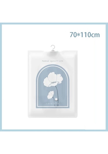 70X110CM Dolap Asılı Vakum Saklama Torbası Giysiler Için, Yeniden Kullanılabilir Sıkıştırma Vakum Torbası Askı Yerden Tasarruflu Şeffaf Mühür Çanta (Yurt Dışından)