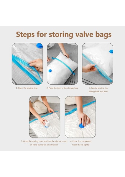 6 Adet Vakum Poşeti Vakum Sıkıştırmalı Mühürleyen Çanta Vana ile Şeffaf Saklama Çantası Yerden Tasarruf Sağlayan Ev El Pompası Battaniyeler Giydirin Organizatör (Yurt Dışından) modelleri