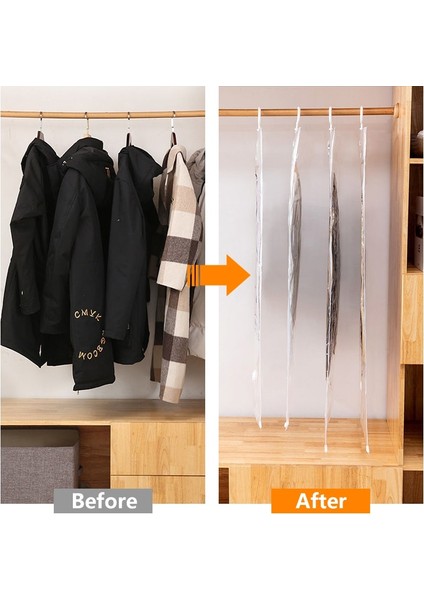 El Pompası 1 Adet Dolap Asılı Organizatör Vakum Torbası Elbise Saklama Çantası Askı ile Yerden Tasarruflu Şeffaf Mühür Çanta Dolap Sıkıştırılmış Çanta (Yurt Dışından) modelleri