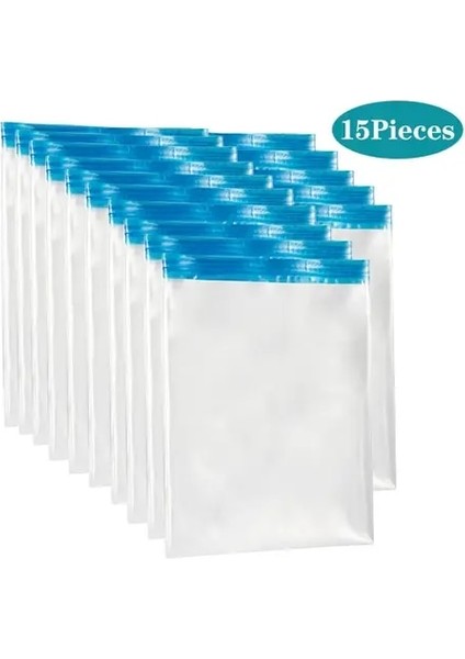 15 Paket 50CM x 70CM 6/15 Paket Seyahat Saklama Torbaları Giysiler Için Yeniden Kullanılabilir Uzay Tasarrufu Organizatör Vakum Saklama Torbası El Rulo Vakum Sıkıştırma Torbaları (Yurt Dışından)