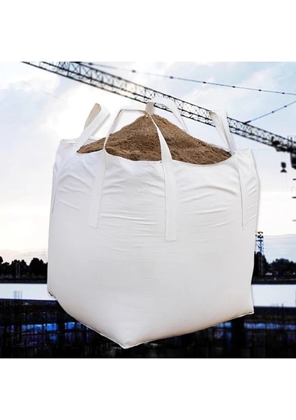 Düz Tabanlı Açılan 80X80X90CM 1 Adet Ton Çanta Yepyeni Malzemeden Yapılmış Kalınlaştırılmış ve Aşınmaya Dayanıklı Kaldırma Uzay Konteyner Çantası Toplu Çimento Dokuma Çanta 1-1.3 Ton (Yurt Dışından) modelleri