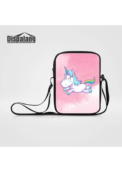 Mini Messenger BAG15 23X17X5CM Evren Uzay Unicorn Kadın Vintage Messenger Çanta Özel Görüntü Baskı Bayanlar Rahat Çanta Kızlar Mini Crossbody Omuz Çantası (Yurt Dışından)