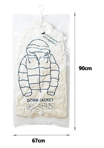 67X90CM Dolap Askı ile Sıkıştırılmış 1 Adet Elbise Dolabı S Vakum Asılı Organizatör Uzay Depolama Mühür Tasarrufu Çanta Temizle (Yurt Dışından)