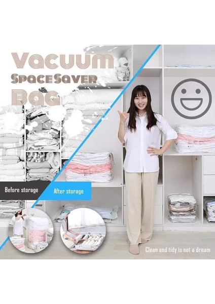 50X70X30CM Vakum Sıkıştırma Emmesiz Saklama Çantası Organizatör Seyahat Tasarrufu Yerden Tasarruf Giysi Yorgan Battaniye Manuel El Pompası (Yurt Dışından)