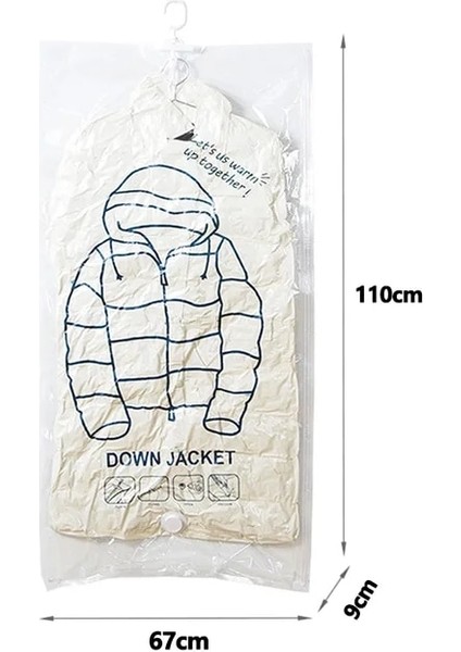 67X110CM Asılı Askı Vakum Torba Dolabı Temizle Organizatör Giysi Saklama Sıkıştırılmış S Uzay 1 Adet Mühür Dolap Tasarrufu (Yurt Dışından)