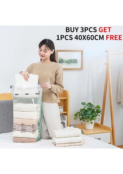 45X70 cm 3 Adet Vakum Torbası Elbise Yorgan Saklama Torbaları El Sıkıştırılmış Uzay Tasarrufu Mühür Paket Giyim Sıkıştırma Organizatör Ev Seyahat Için (Yurt Dışından) fiyatları