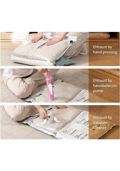 45X70 cm 3 Adet Vakum Torbası Elbise Yorgan Saklama Torbaları El Sıkıştırılmış Uzay Tasarrufu Mühür Paket Giyim Sıkıştırma Organizatör Ev Seyahat Için (Yurt Dışından) indirimleri