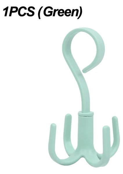 1 Adet Yeşil 1/2/4 Adet 306° Dönen Askılı Kancalar Yerden Tasarruf Sağlayan Dolap Organizatör Giysi Rafı Çanta Ayakkabı Eşarp Askısı Dolap Asılı Tutucu (Yurt Dışından)