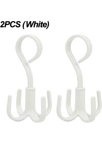 2 Adet Beyaz 1/2/4 Adet 306° Dönen Askılı Kancalar Yerden Tasarruf Sağlayan Dolap Organizatör Giysi Rafı Çanta Ayakkabı Eşarp Askısı Dolap Asılı Tutucu (Yurt Dışından)