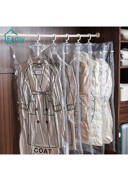 El Pompası Hava Vakum Torbaları Organizatör Elbise Dolabı Elbise Şeffaf Sıkıştırma Mühür Saklama Çantası Askı ile Asılı Yerden Tasarruf Edin (Yurt Dışından) modelleri