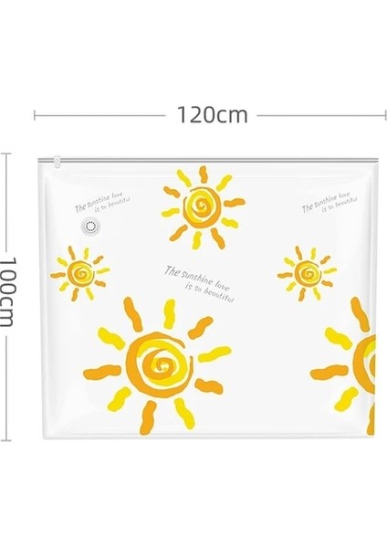 120X100CM Vakum Saklama Torbası Sıkıştırma Torbası Ev Gardırop Elbise Bitirme Depolama Kalınlaşmış Mühürlü Uzay Tasarrufu Vakum Aletine Gerek Yok (Yurt Dışından)