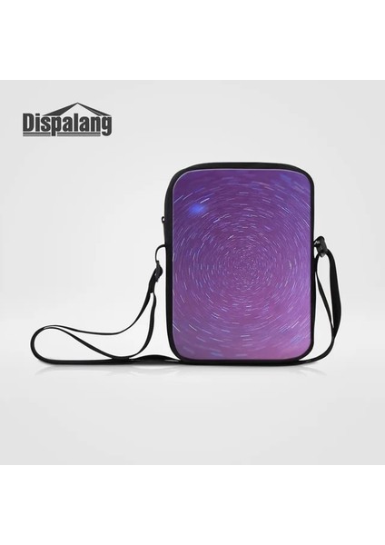 BAG14 23X17X5CM Dispalang Kadın Küçük Messenger Çanta Evren Uzay Crossbody Çanta Unisex Seyahat Rahat Iş Flap Genç Okul Çantası (Yurt Dışından)