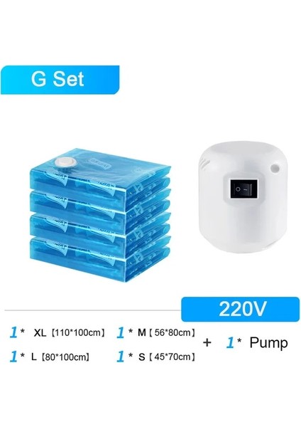 G Set 55W Elektrikli Hava Vakum Pompası Giysi Saklama Çantası Ev Düzenleyici Seyahat Space Saver Mühürleyen Ambalaj Poşetleri 220V Makine (Yurt Dışından)