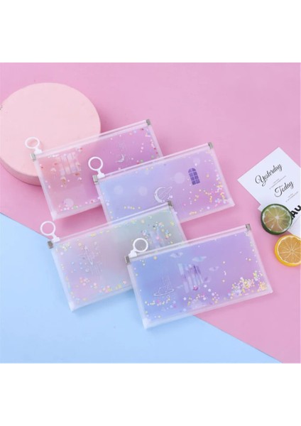 04RANDOM B S(10CM以下) Karikatür Kırtasiye Çantası Snap Düğmesi Kalem Kutusu Sevimli Uzay Tavşan Yaratıcı Şeffaf Su Geçirmez Çocuk Kalem Saklama Çantası (Yurt Dışından) indirimleri