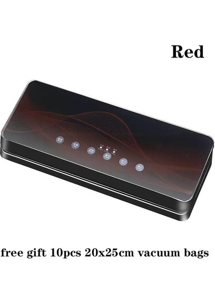 Kırmızı 110-240V 100-240V Otomatik Vakumlama Makinesi Space Saver Sous Vide Ambalaj Hava Sızdırmazlık Paketleme Makinesi ile 10 Adet Gıda Sızdırmazlık Saklama Torbaları (Yurt Dışından)