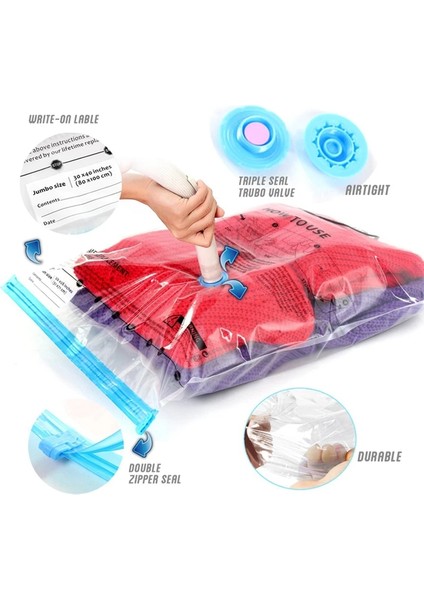 30X40CM Vakum Torbaları Giysi Saklama Için Sıkıştırma Çantası Ev Düzenleyici Şeffaf Sınır Mühür Sıkıştırılmış Seyahat Yerden Tasarruf Çantası (Yurt Dışından) modelleri