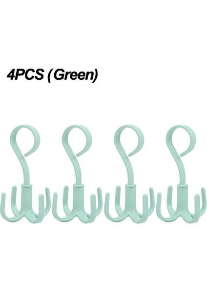 4 Adet Yeşil 1/2/4 Adet 306° Dönen Askılı Kancalar Yerden Tasarruf Sağlayan Dolap Organizatör Giysi Rafı Çanta Ayakkabı Eşarp Askısı Dolap Asılı Tutucu (Yurt Dışından)