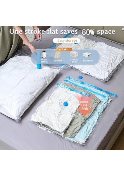 10 Adet 60X80 Vakumlu Saklama Çantası Elbise Organizatör Çantası Yatak Takımı, Yastıklar, Havlu, Yerden Tasarruf Sağlayan Seyahat Mühürlü Paket Vana ile Vakum Poşeti Paketi (Yurt Dışından) indirimleri
