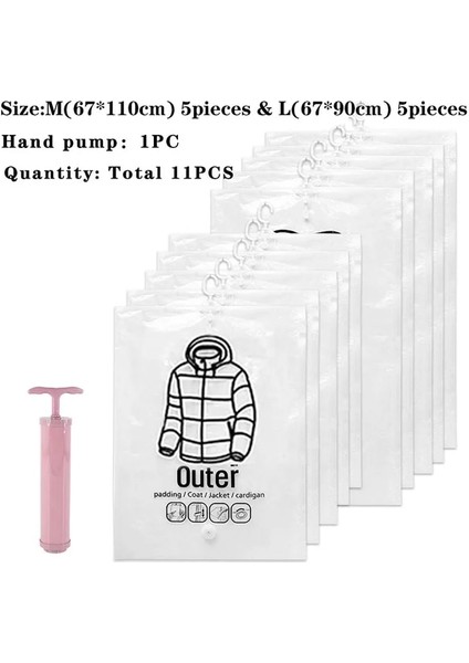 5m 5l ve Pompa Asılı Saklama Torbaları Yerden Tasarruflu Vakum Sızdırmazlık Organizatör Ev Dolapları Dolap Toz Kapağı Giysileri Saklamak Için Sıkıştırılmış Çanta (Yurt Dışından)