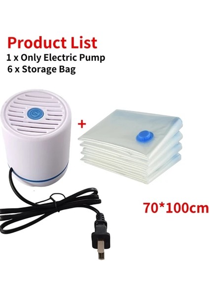 Sadece Pompa Torbası Sıkıştırılmış Çanta Elektrikli Pompa Seyahat Vakum Torbası Pompası Vakum Kapatma Makinesi Giysiler Için Space Saver Organizatör Yorgan Gıda Organizatör (Yurt Dışından)