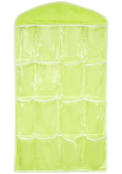 16GIRDS-YEŞIL 16 Cepler Dolap Cepleri Temizle Asılı Çanta Çorap Sütyen Iç Giyim Kırtasiye Raf Askı Depolama Yerden Tasarruf Düzenli Organizatör (Yurt Dışından)