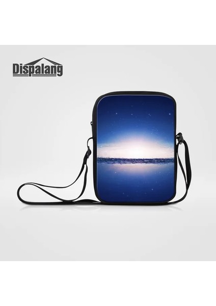 BAG16 23X17X5CM Dispalang Kadın Küçük Messenger Çanta Evren Uzay Crossbody Çanta Unisex Seyahat Rahat Iş Flap Genç Okul Çantası (Yurt Dışından)
