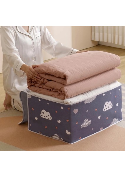 M Yükseltme Kalınlaşmak Karikatür Baskı Yorgan Saklama Çantası Büyük Kapasiteli Katlanabilir Kumaş Yorgan Battaniye Dolap Organizatör Çantası Toz Geçirmez Yerden Tasarruf Baskı Çantası (Yurt Dışından) fiyatları