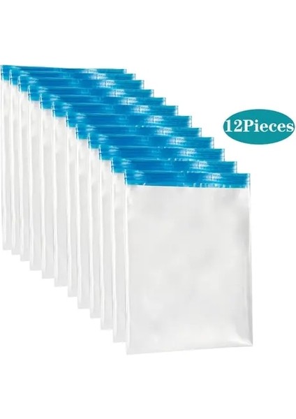 12 Paket 35CM x 50CM 15 Paket Manuel Roll-Up Vakum Saklama Torbası Sıkıştırılmış Yerden Tasarruflu Seyahat Kıyafetleri Organizatör Bagaj Ambalajı Için Şeffaf (Yurt Dışından)
