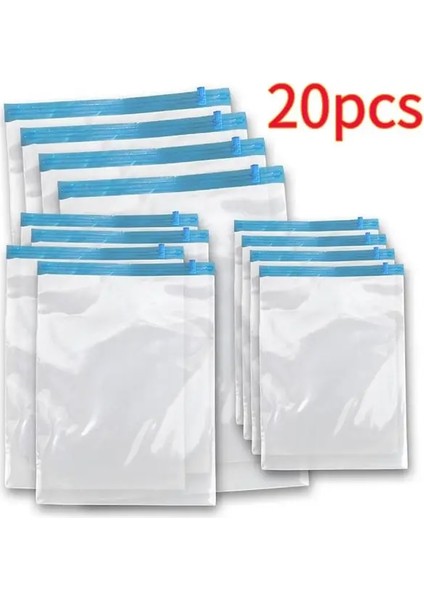 20 Adet 35X50 Vakumlu Saklama Çantası El Haddelenmiş Giyim Sıkıştırılmış Saklama Çantası Katlanabilir Seyahat Için Yerden Tasarruf Sağlayan Seyahat Essentials Çok Boyutlu (Yurt Dışından)