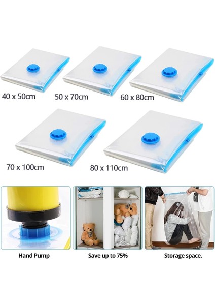 1 Adet 40X50CM Vakum Poşeti Giysi Saklama Çantası Vana ile Şeffaf Sınır Katlanır Sıkıştırılmış Organizatör Seyahat Yerden Tasarruf Sağlayan Mühür Paketi (Yurt Dışından) fırsatları