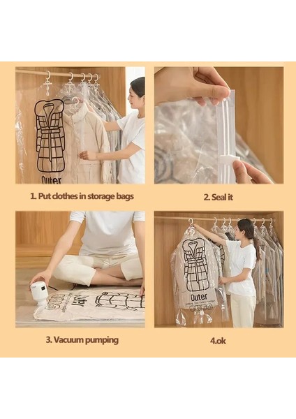 60X130 cm Dolap Asılı Organizatör Vakum Torbası Giysi Saklama Çantası Askı ile Yerden Tasarruflu Temizle Mühür Çanta Dolap Sıkıştırılmış Çanta (Yurt Dışından) fırsatları