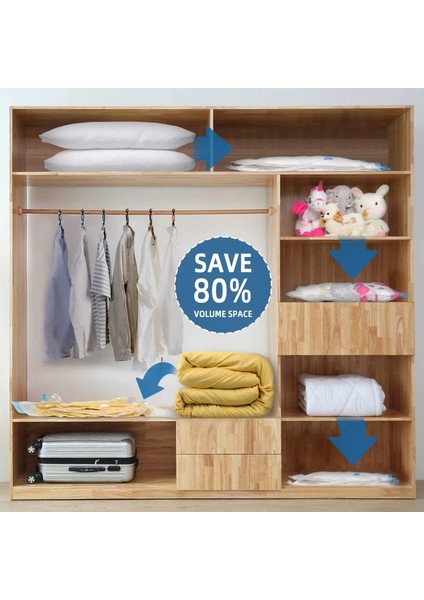 Paket B Vakum Saklama Torbaları, Yatak Takımı, Yastık, Havlu, Giysi Için Uzay Tasarruflu Seyahat Saklama Çantası, El-Elektrikli-Pompalı, Vakum Torbası Paketi (Yurt Dışından) modelleri