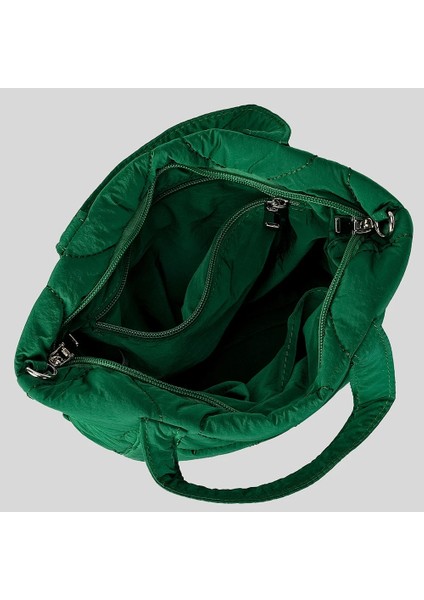 Mavi S Tasarımcı Kabarık Omuz Çantası Kadın Kapitone Uzay Pamuk Aşağı Tüy Yastıklı Çanta Büyük Kapasiteli Çanta Kış Alışveriş Tote Çanta (Yurt Dışından) fırsatları