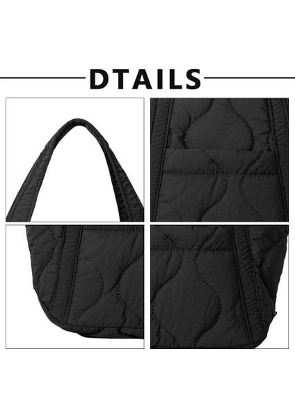 Mavi S Tasarımcı Kabarık Omuz Çantası Kadın Kapitone Uzay Pamuk Aşağı Tüy Yastıklı Çanta Büyük Kapasiteli Çanta Kış Alışveriş Tote Çanta (Yurt Dışından) indirimleri