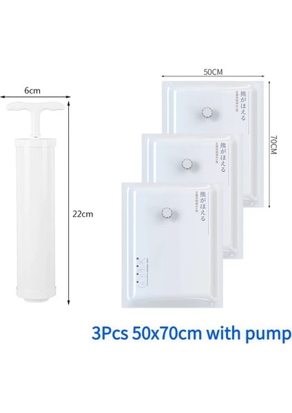 3 Adet 50X70 cm Set Hava Pompası Sıkıştırılmış Çanta Elektrikli Pompa Seyahat Vakum Torbası Pompası Mini Vakumlama Makinesi Makinesi Space Saver Giysiler Için Gıda Organizatör (Yurt Dışından)