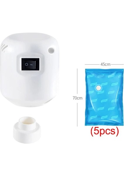 1 Pompa 5 Torba-Ab Fişi 55W Giysi Vakum Pompası Vakum Torbası Sıkıştırılmış Çanta Seyahat Kıyafet Saklama Çantası Elektrikli Mühürleme Makinesi Space Saver Organizer (Yurt Dışından)