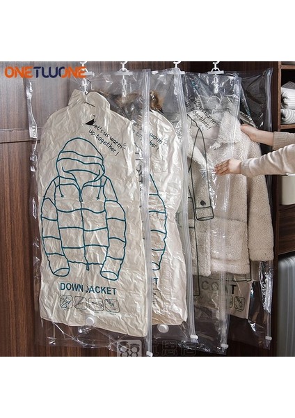 67X90CM Dolap Asılı Vakum Saklama Torbaları Giysiler Için, Uzay Tasarruf Çantaları Mühür Saklama Giyim Çanta Dolap Organizatör Sıkıştırılmış Çanta (Yurt Dışından) fırsatları