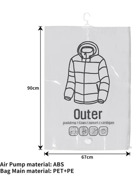 67X90CM Vakum Saklama Torbaları Giysiler Için, Asılı Uzay Çantaları Giysi Sıkıştırma Organizatör Yeniden Kullanılabilir Giysi Koruyucu Dolap Organizatör (Yurt Dışından)