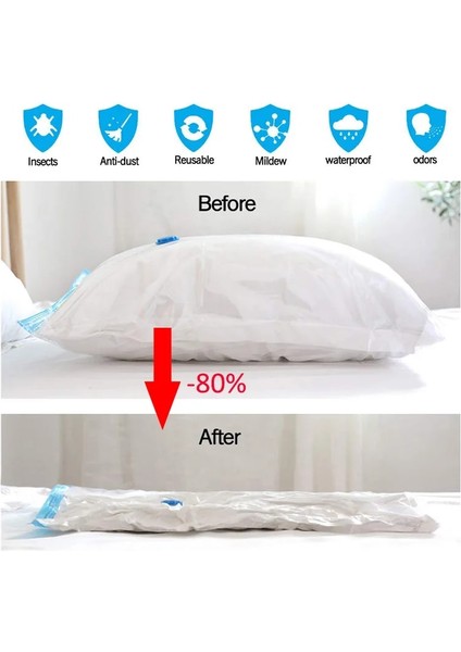 1 Adet 50X70 cm El Rulo Vakum Torbası Elbise Saklama Torbası Şeffaf Katlanır Sıkıştırılmış Organizatör Seyahat Uygun Yerden Tasarruflu Mühür Paket Valfli (Yurt Dışından) modelleri