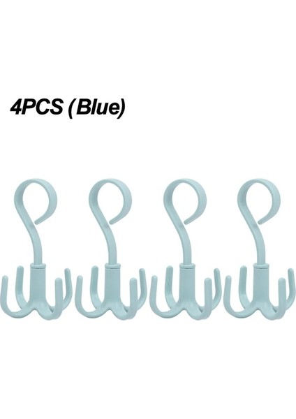 4 Adet Mavi 1/2/4 Adet 306° Dönen Askılı Kancalar Yerden Tasarruf Sağlayan Dolap Organizatör Giysi Rafı Çanta Ayakkabı Eşarp Askısı Dolap Asılı Tutucu (Yurt Dışından)