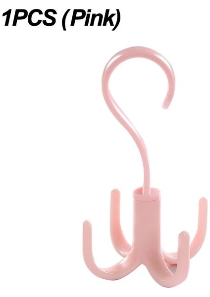 1 Adet Pembe 1/2/4 Adet 306° Dönen Askılı Kancalar Yerden Tasarruf Sağlayan Dolap Organizatör Giysi Rafı Çanta Ayakkabı Eşarp Askısı Dolap Asılı Tutucu (Yurt Dışından)