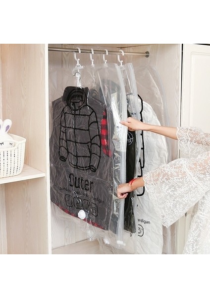 Stil B 2 Adet 1 ~ 5 Adet Vakum Asılı Saklama Torbaları Elbise Yorgan Yerden Tasarruf Dolap Sıkıştırma Çantası Yeniden Kullanılabilir Giyim Kapak Vakum (Yurt Dışından) fiyatları