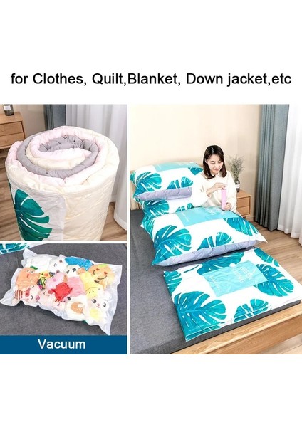 A- 80X100CM 2 Parça 6 Stil Vakum Torbası Elbise Yorgan Saklama Torbaları Ev Düzenleyici Seyahat Sıkıştırılmış Organizasyon Yerden Tasarruf Yatak Mühür Paketi (Yurt Dışından) fırsatları