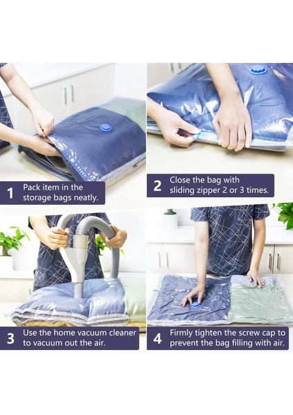 50X70CM Vakum Saklama Torbaları, Vakum Saklama Alanı Tasarrufu, Çift Fermuarlı Mühür Yatak, Yastık, Yatak, Yorgan, Giysi, Kazak, Battaniye Için Yeniden Kullanılabilir (Yurt Dışından) modelleri