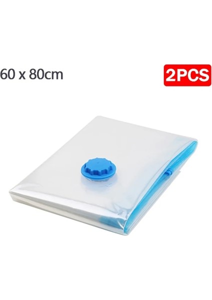 2 Adet 60X80CM 1/2/5 Adet Uygun Vakum Poşeti Ev Düzenleyici Yorgan Elbise Vakum Depolama Çuval Sıkıştırma Seyahat Yerden Tasarruf Hava Yastıkları (Yurt Dışından)