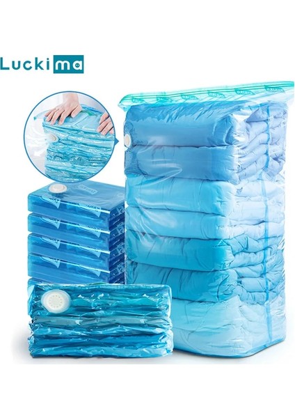 BLUE-50X70X30CM 5 Parça Vakum Torbası Elbise Yorgan Saklama Torbaları El Sıkıştırılmış Uzaydan Tasarruf Mühür Paket Giyim Sıkıştırma Organizatör Ev Seyahat Için (Yurt Dışından) indirimleri